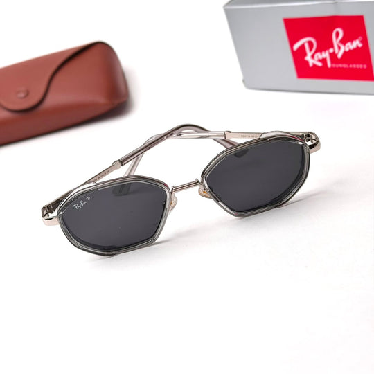 Ray Ban Geometric Double Frame - Crystal Grey Silver