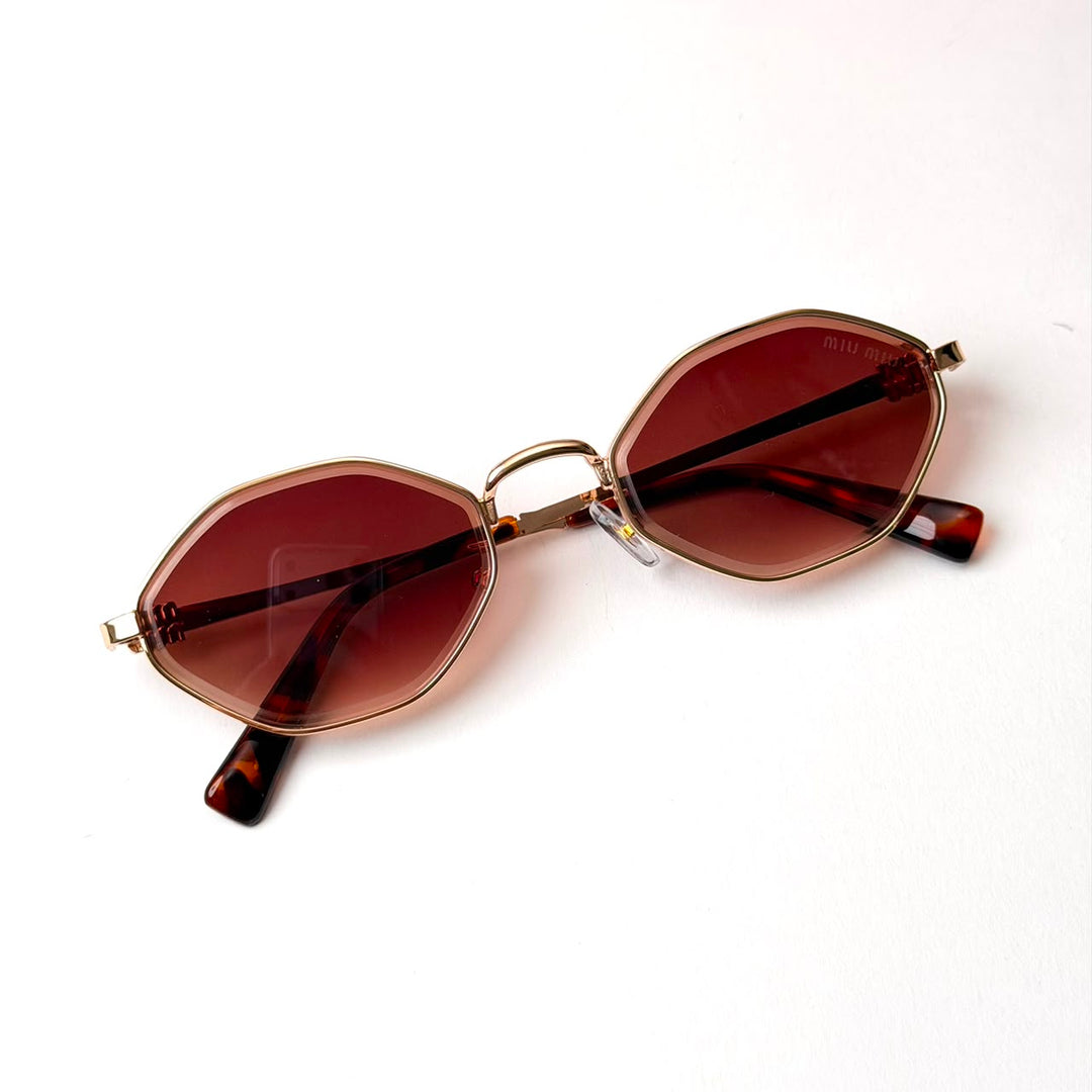 Miu Miu MU 173AV Polygonal – Rose Gold Burgundy