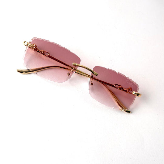 Cartier Rimless Square – Rose Pink Gradient Lenses