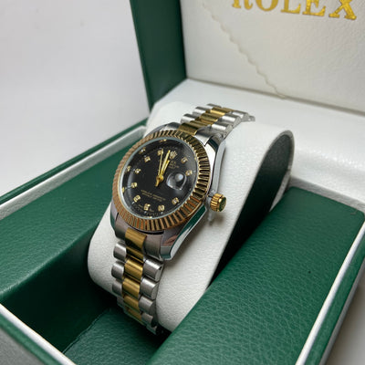 Rolex Date Just Diamond for Her - Black Two-Tone