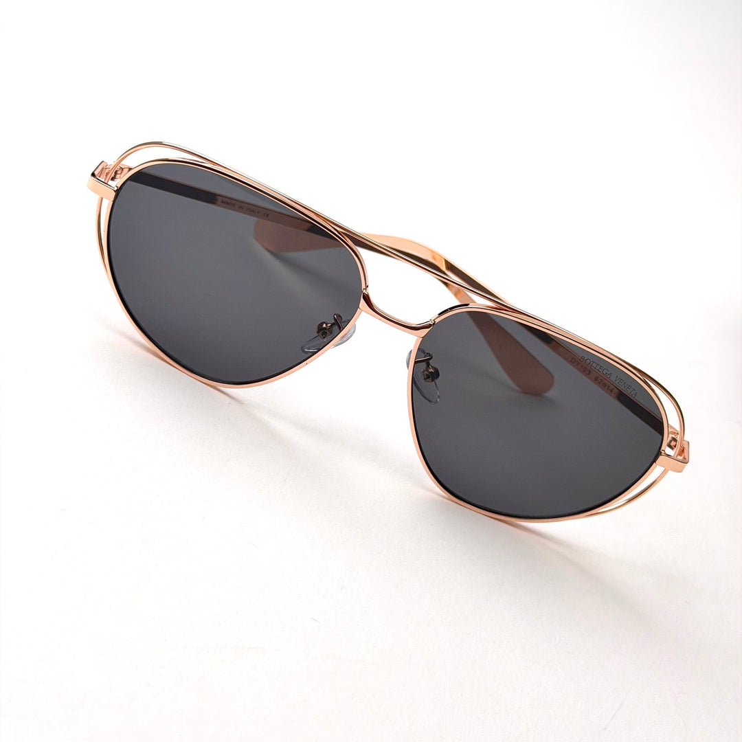 Bottega Veneta Ribbon Aviator - Rose Gold Black