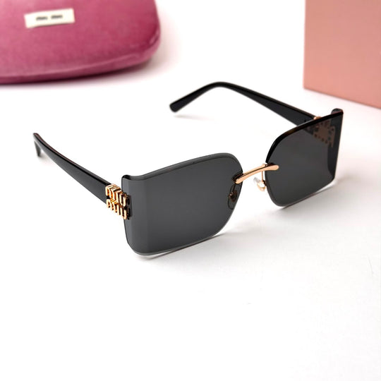 Miu Miu Rimless Rectangular – Black Smoke