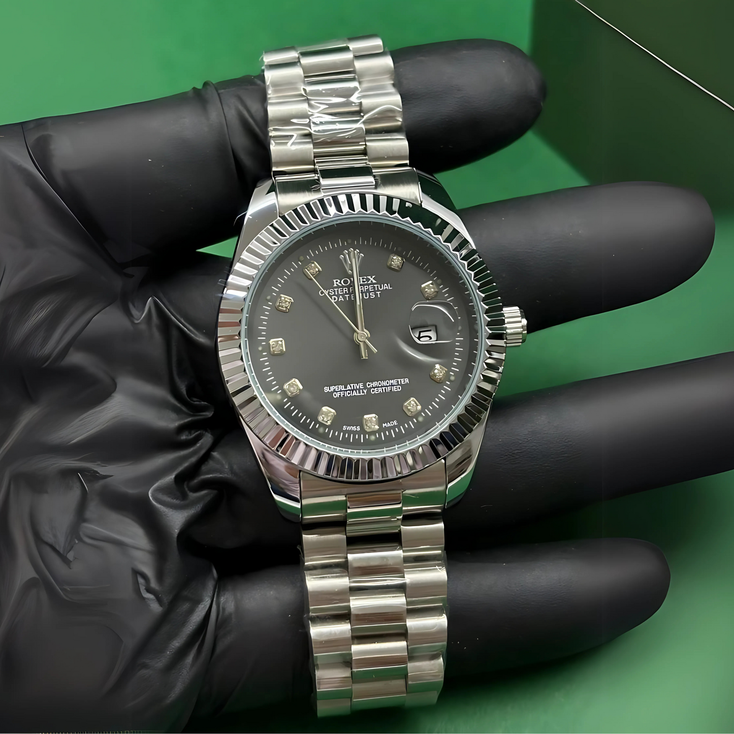 Rolex diamonds oyster Silver