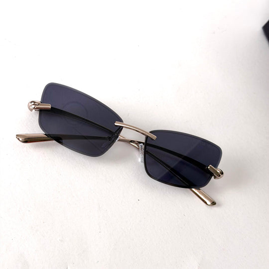 Bottega Veneta Rimless Rectangle – Smoke Black