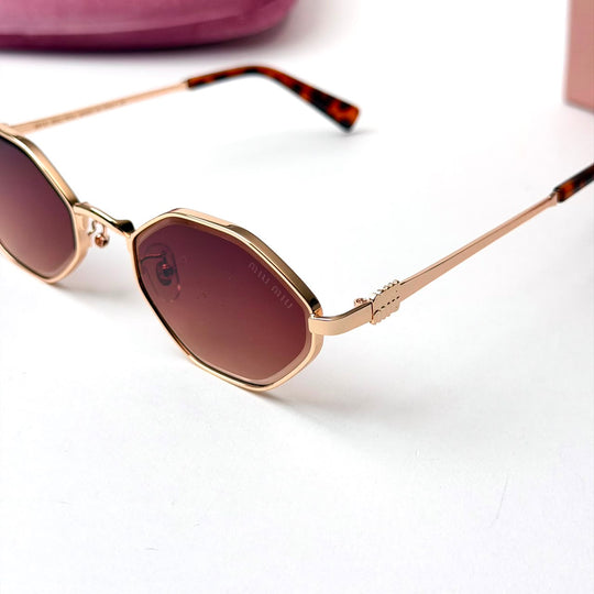 Miu Miu MU 173AV Polygonal – Rose Gold Burgundy