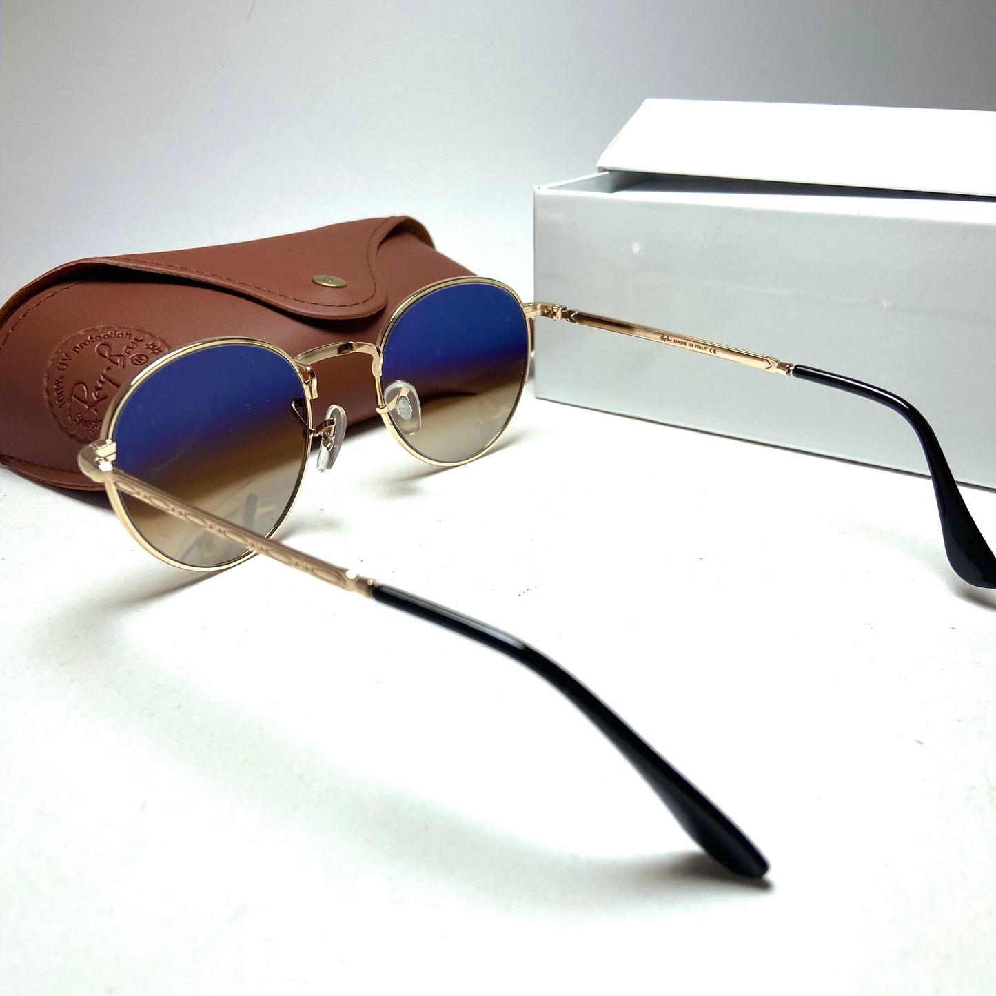 Ray Ban Golden Brown Round Ornate Edition