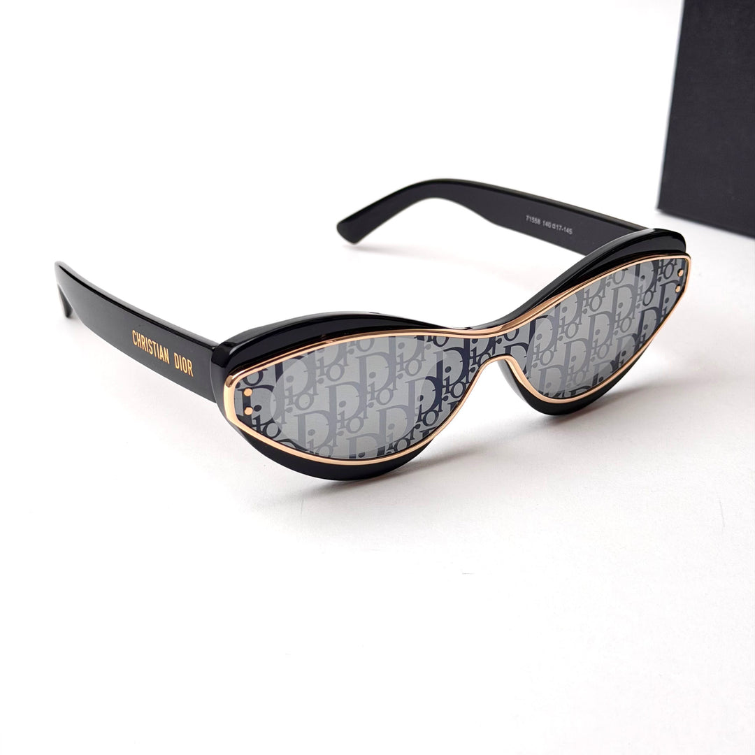 Dior DiorMeteor B1I Cat Eye – Black Gold Monogram