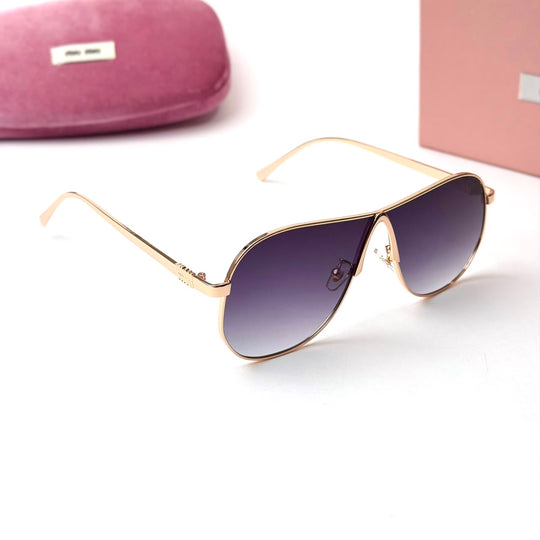 Miu Miu MU A56S Aviator – Gold Purple Gradient
