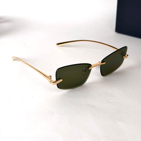 Bottega Veneta Rimless Rectangle – Olive Green