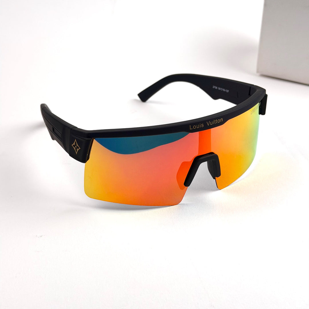 Louis Vuitton Sport Shield – Black Orange Red Mirror