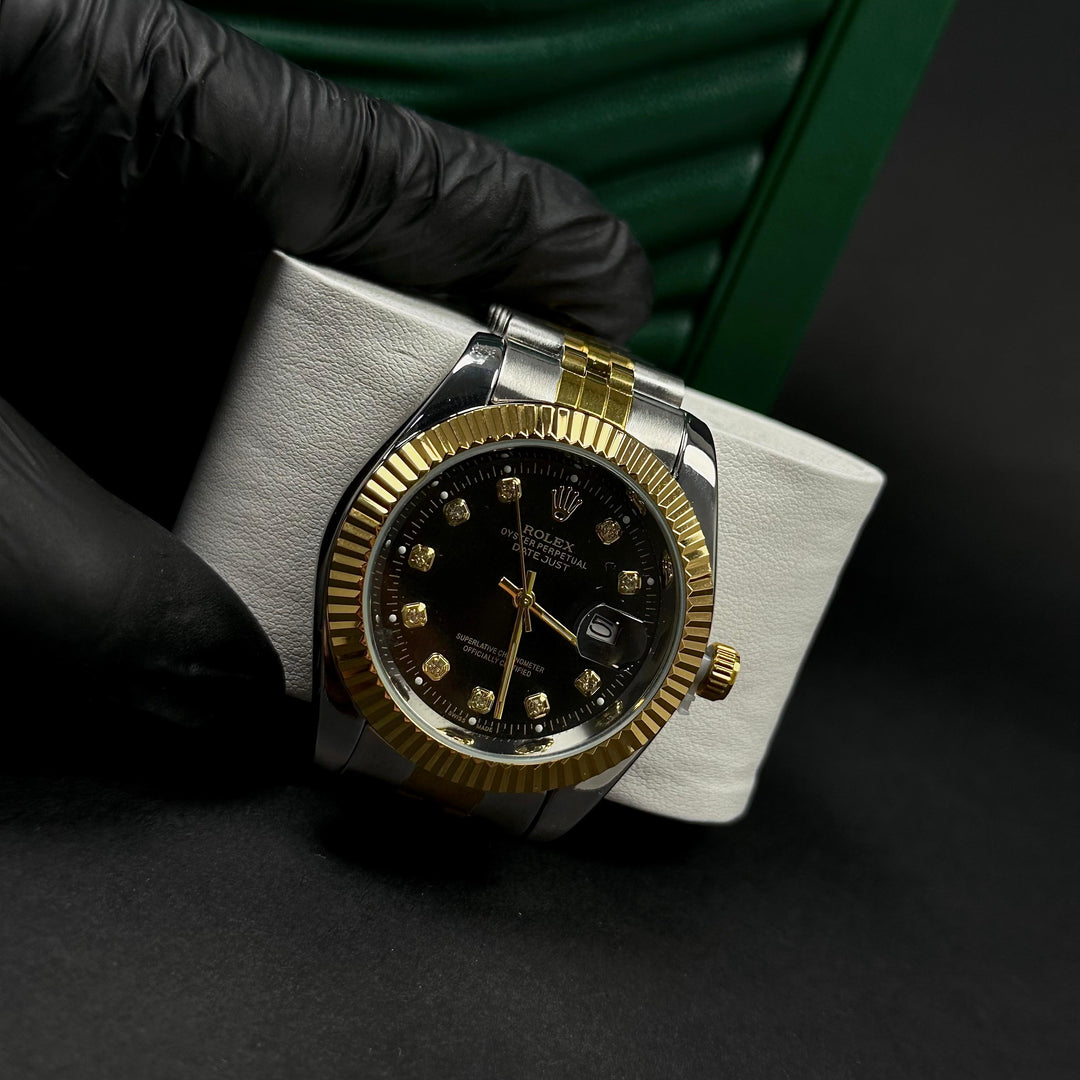 Rolex Datejust For Him – Two-Tone Black &amp; Gold Diamond