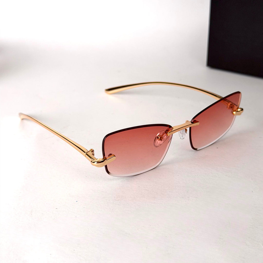 Bottega Veneta Rimless Rectangle – Rose Gradient