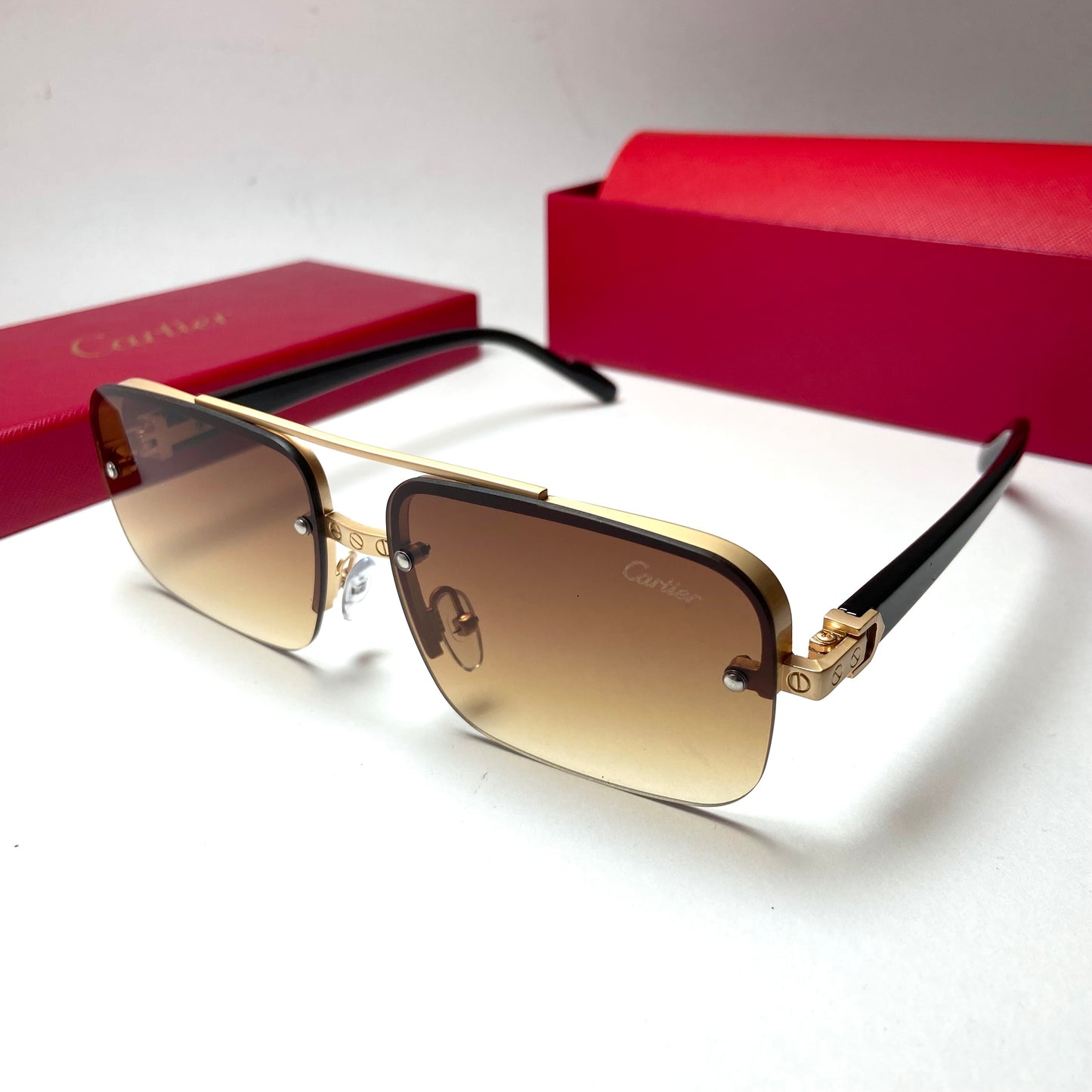 Cartier Double Bridge Rectangular Brown