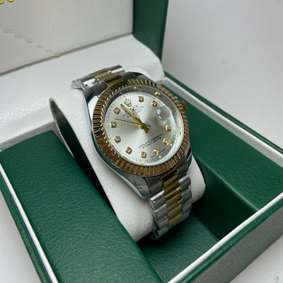 Rolex date just Diamond for Him - Silver Two-Tone