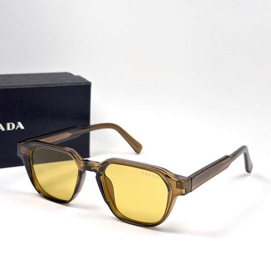 PRADA Symbole Square – Transparent Brown Yellow