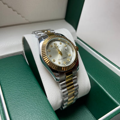 Rolex Date Just Diamond for Her - Silver Two-Tone