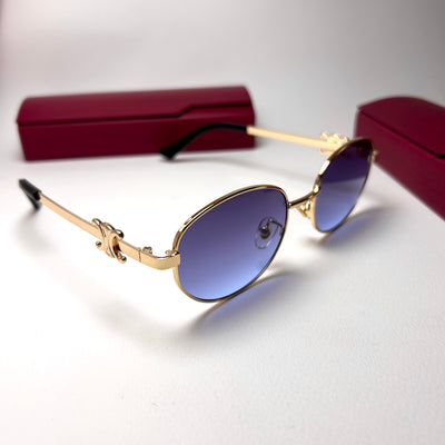 Celine Oval - Golden Blue