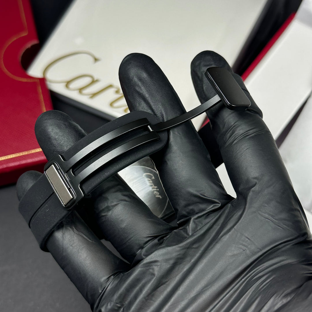Cartier Rubber Tank For Him – Black &amp; Silver