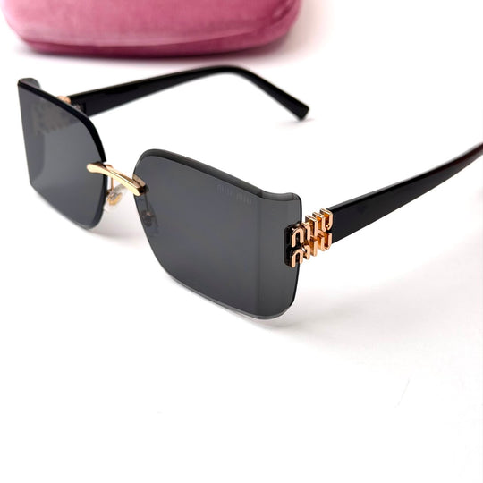 Miu Miu Rimless Rectangular – Black Smoke
