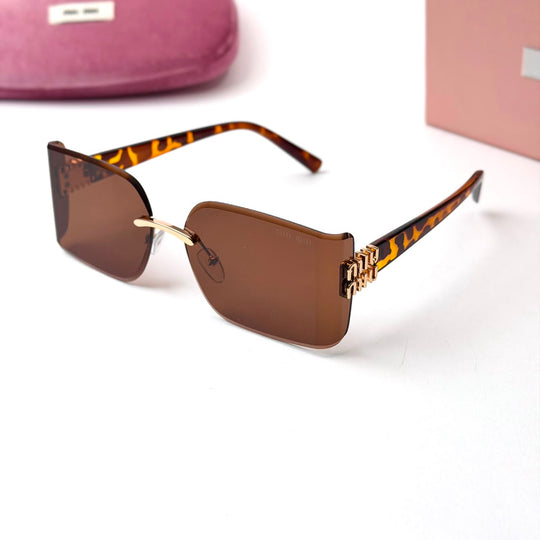 Miu Miu Rimless Rectangular – Brown Tortoiseshell