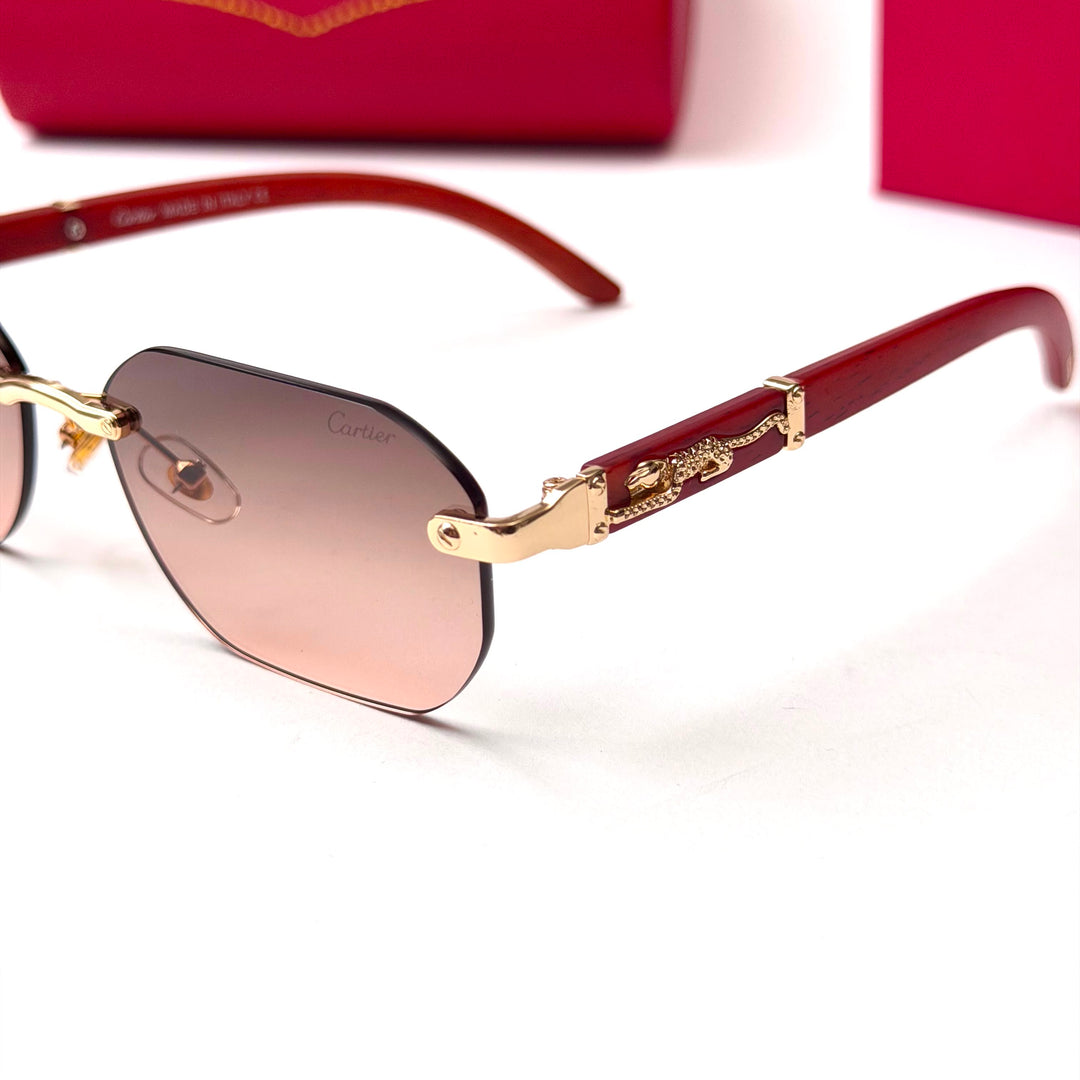 CARTIER Rimless Panthère – Gold Brown Gradient