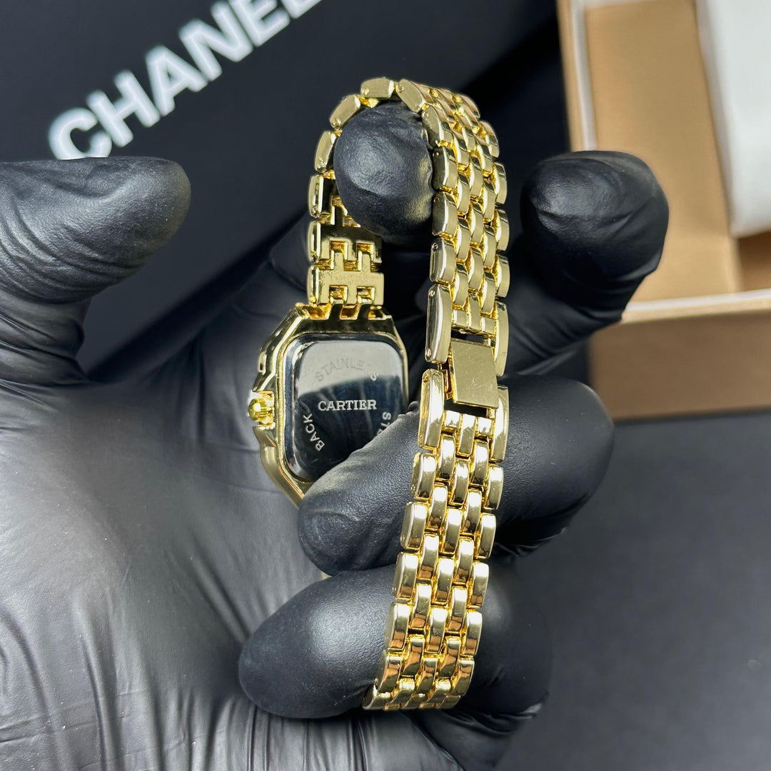 Chanel Crystal Square – Gold Black