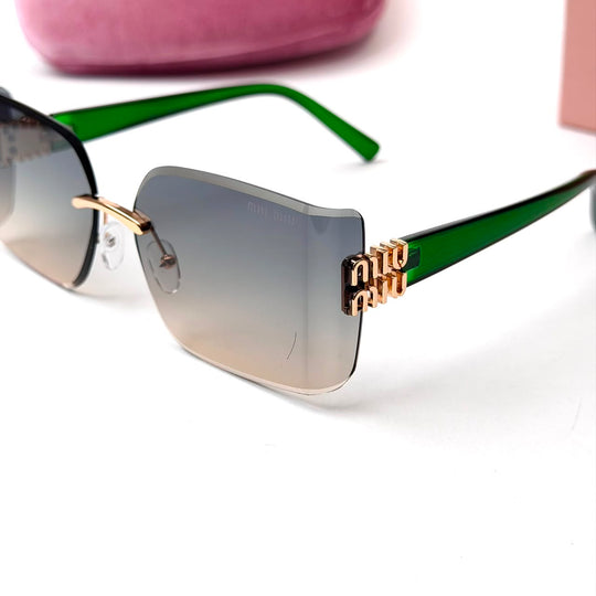 Miu Miu Rimless Rectangular – Green Gradient