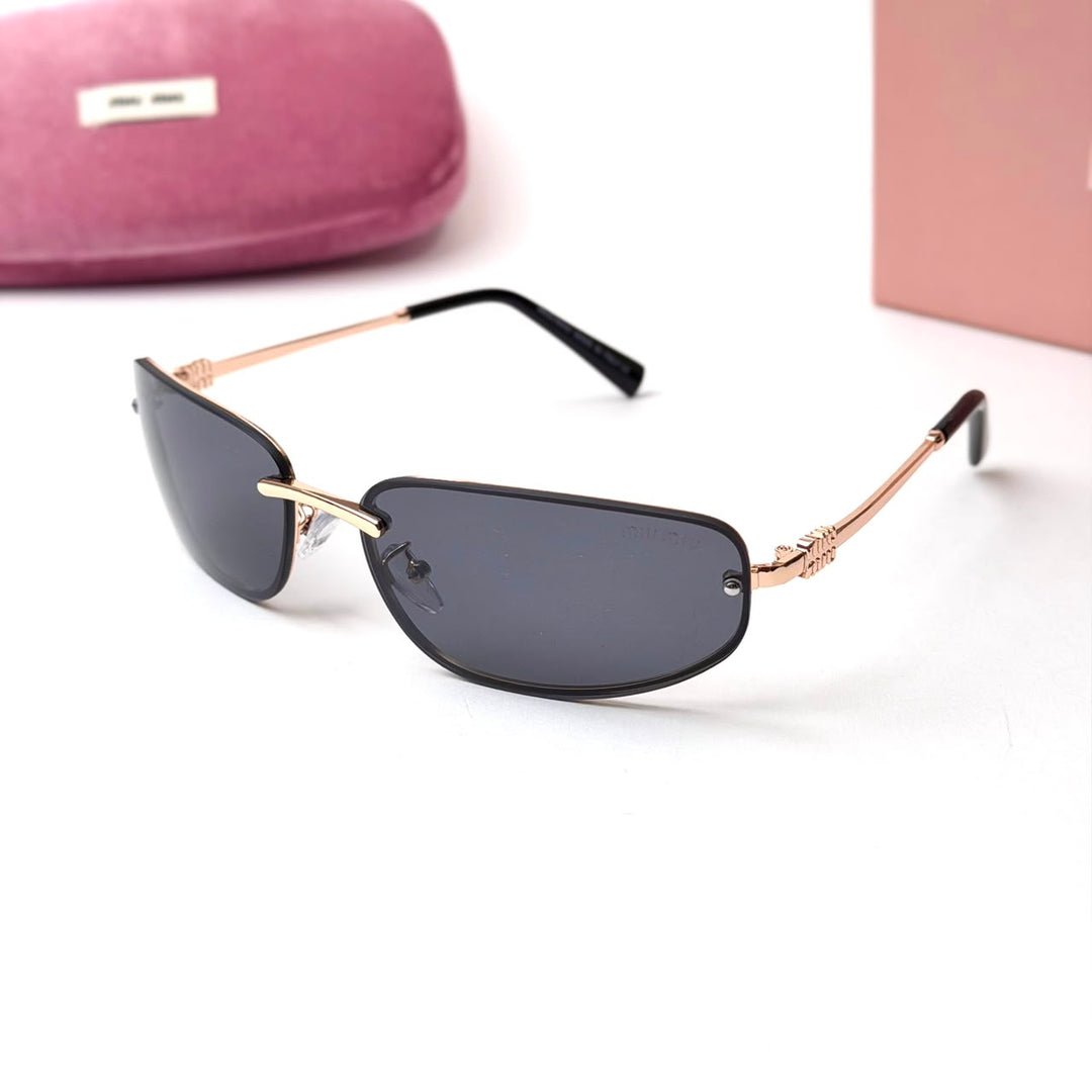 Miu Miu Slim Rectangle – Rose Gold Smoke