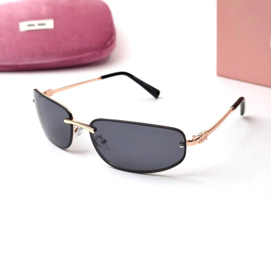 Miu Miu Slim Rectangle – Rose Gold Smoke