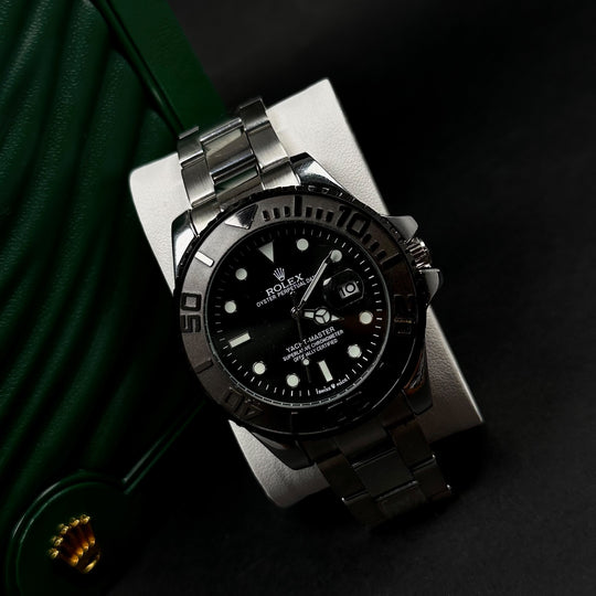 Rolex Yacht-Master “Automatic Style” For Him – Black Dial &amp; Black/Silver Bezel