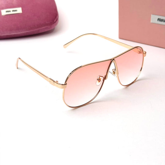 Miu Miu MU A56S Aviator – Gold Pink