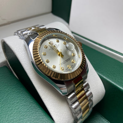 Rolex Date Just Diamond for Her - Silver Two-Tone