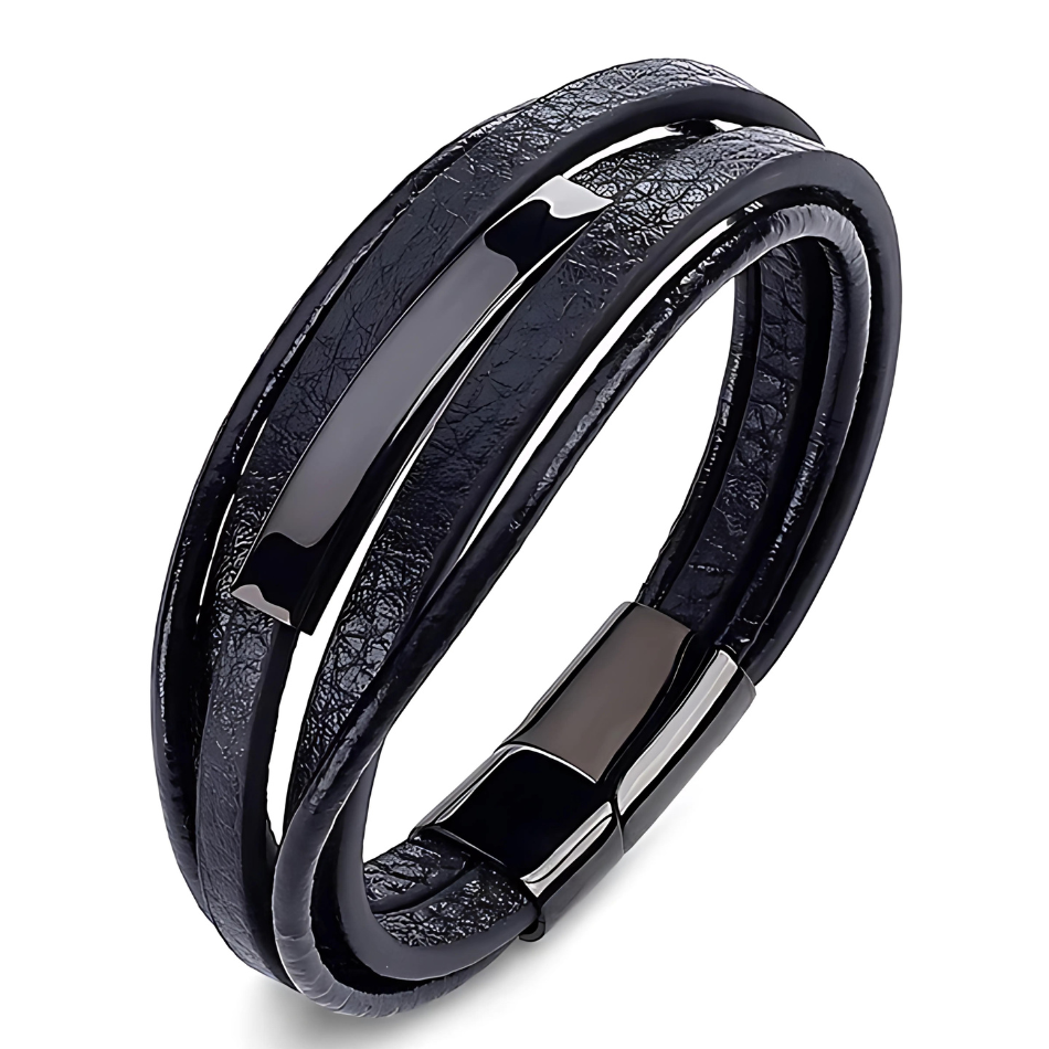 Men's Leather Wristband Bracelet