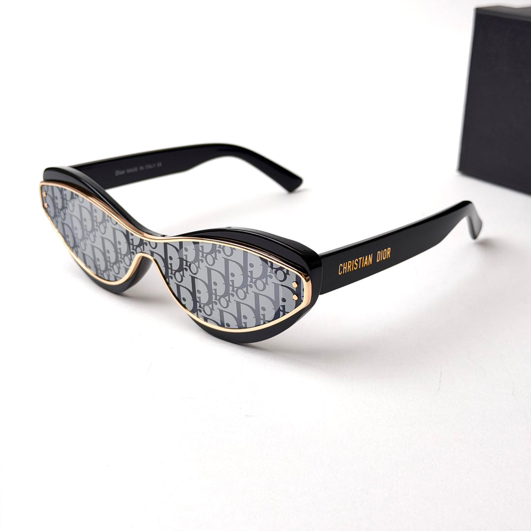 Dior DiorMeteor B1I Cat Eye – Black Gold Monogram