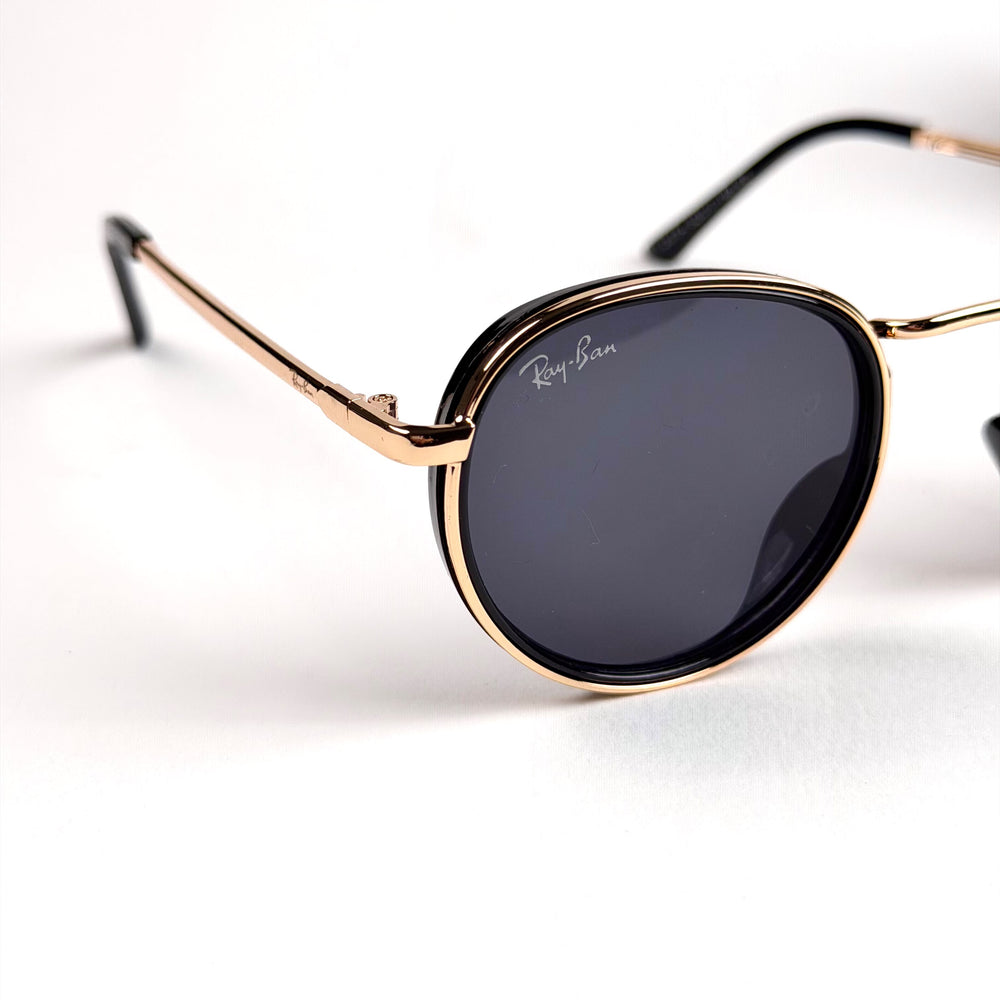 Ray Ban Double Rim Round – Gold Black