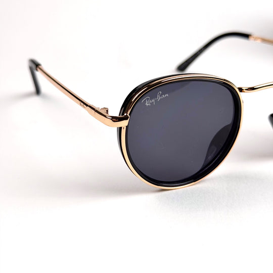 Ray Ban Double Rim Round – Gold Black