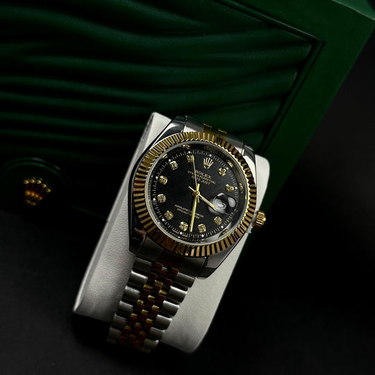 Rolex Datejust For Him – Two-Tone Black &amp; Gold Diamond