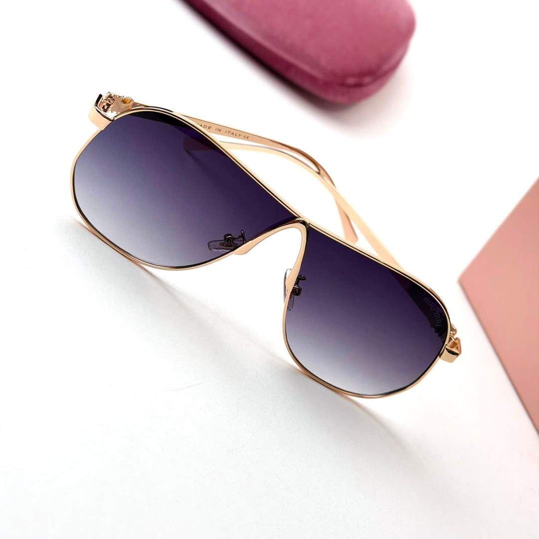 Miu Miu MU A56S Aviator – Gold Purple Gradient