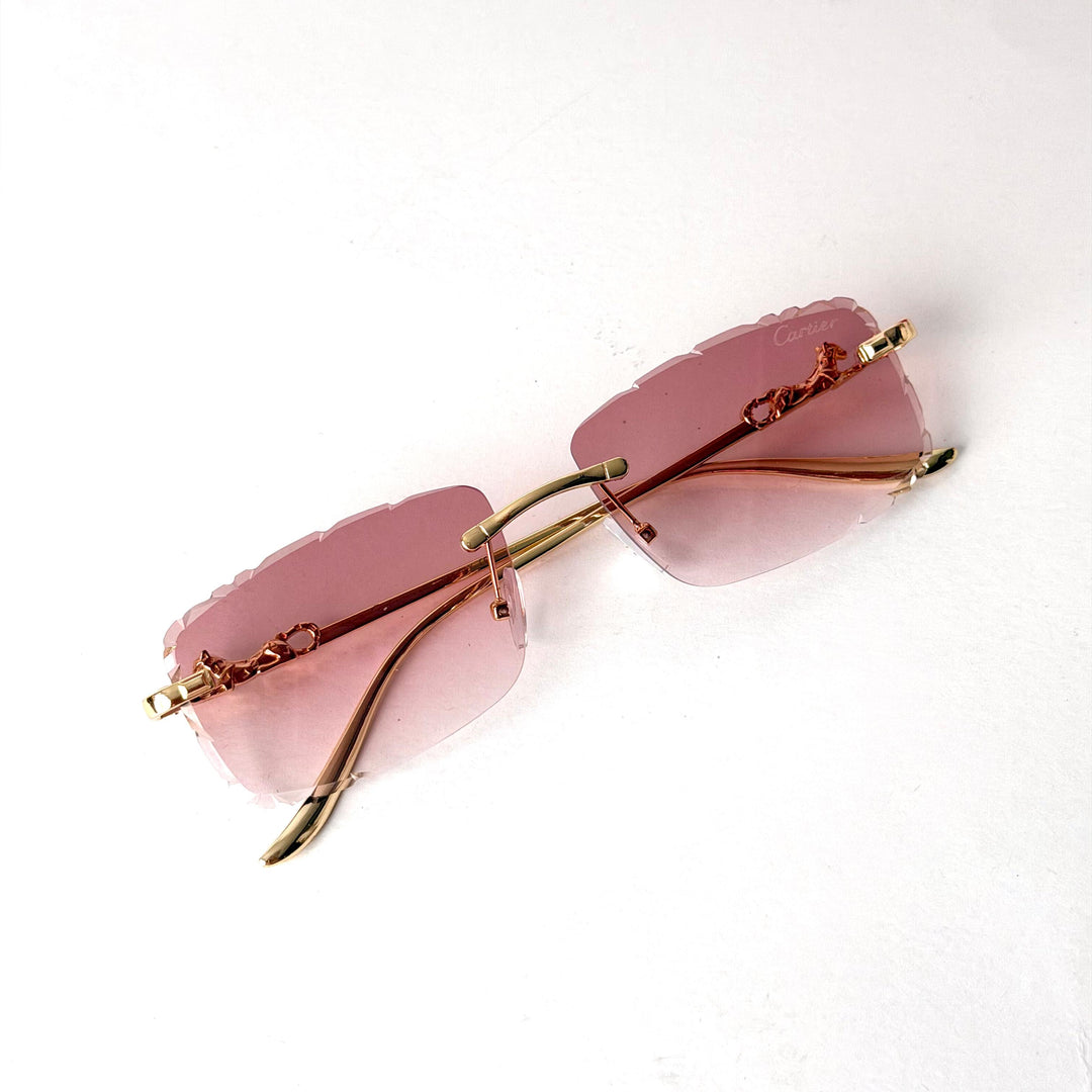 Cartier Rimless Square – Rose Pink Gradient Lenses