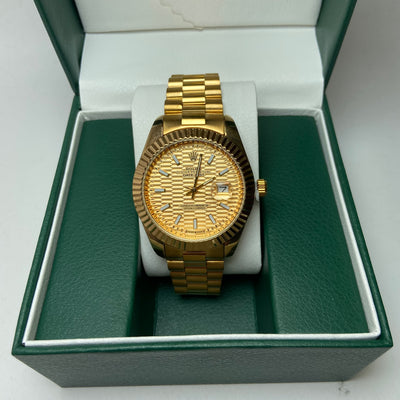 Rolex Date Just For Him - Gold-Tone with Textured Dial