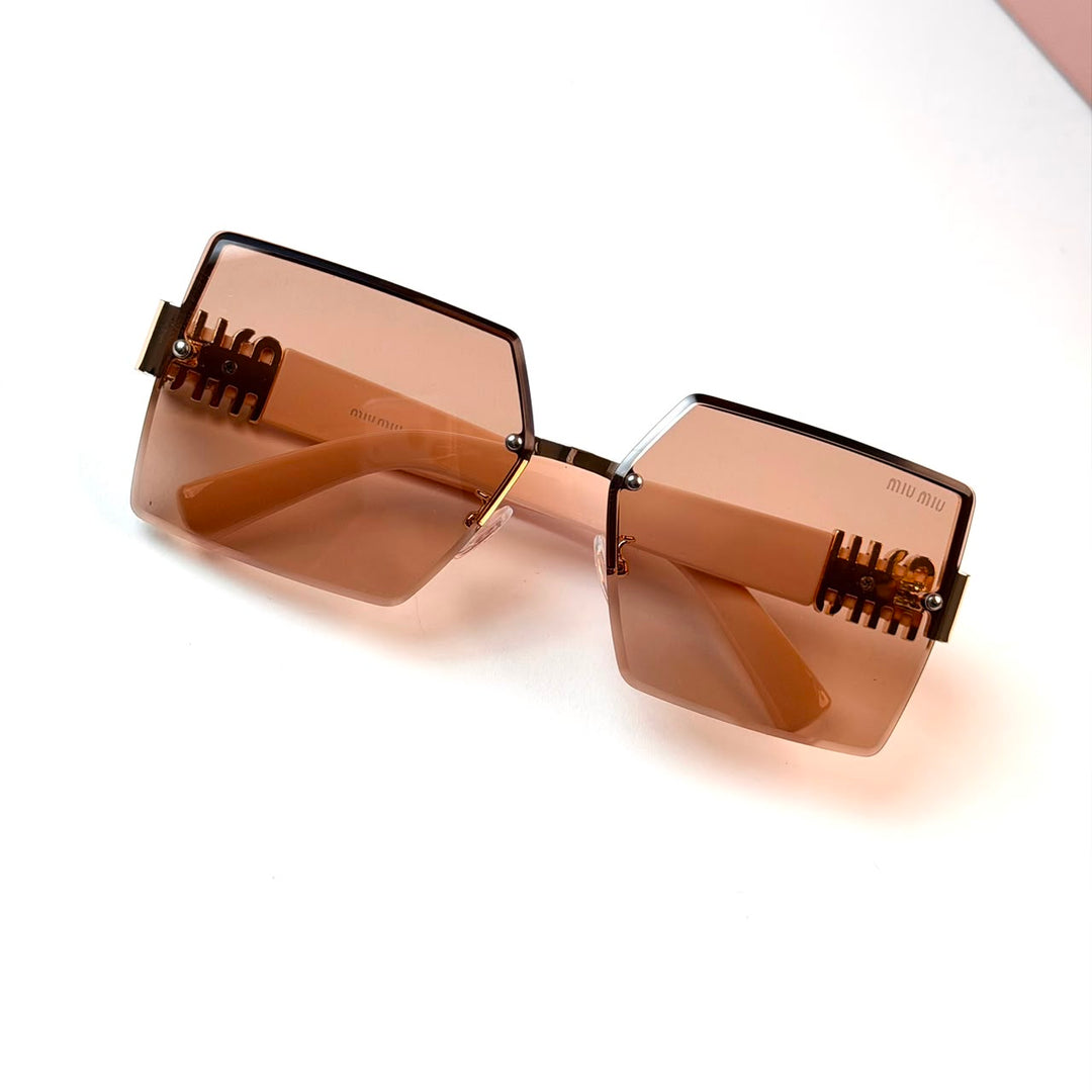 Miu Miu Oversized Square - Nude Brown
