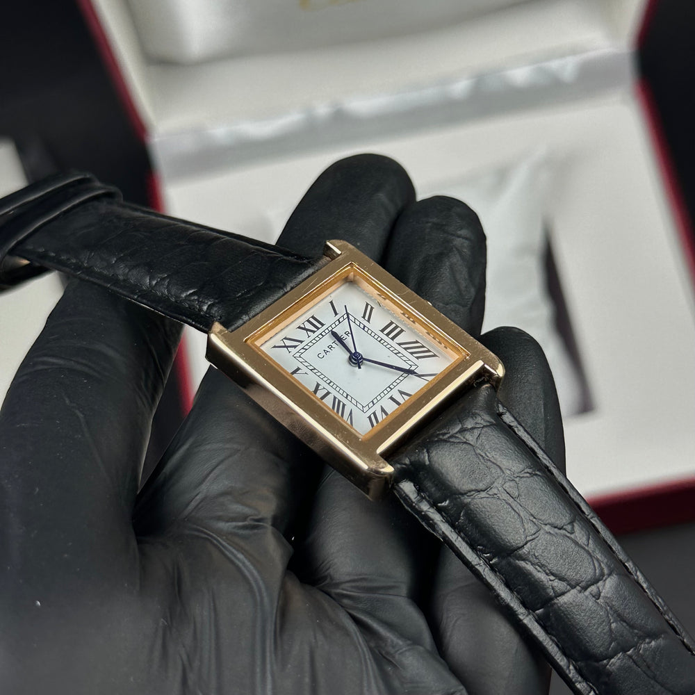 Cartier Tank Leather Must Style For Her – Rose Gold & Black