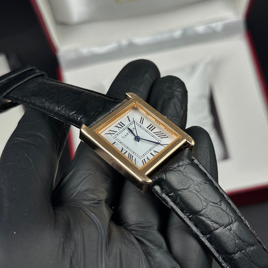 Cartier Tank Leather Must Style For Her – Rose Gold &amp; Black
