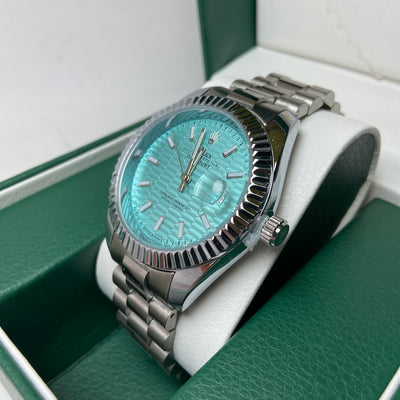 Rolex Date Just For Him - Light Blue Textured Dial