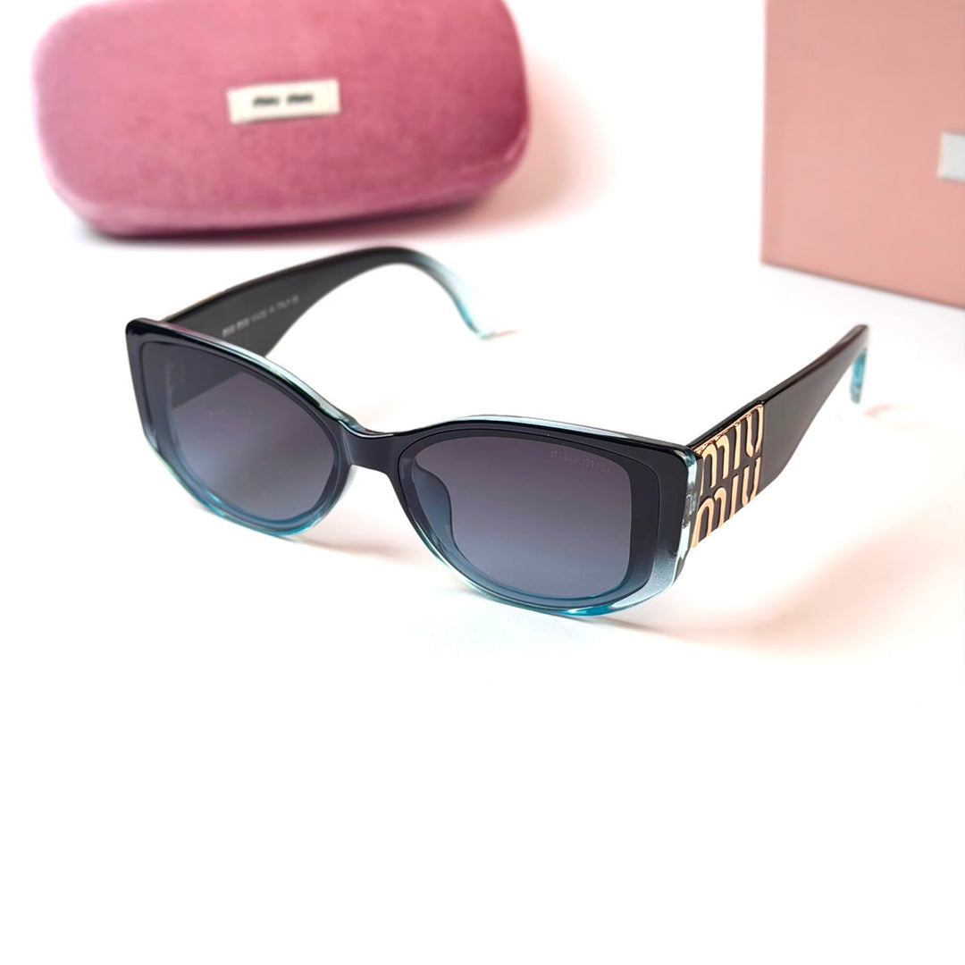 Miu Miu Sculpted Cat Eye – Teal Black
