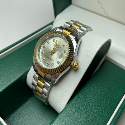 Rolex Date Just Diamond for Her - Silver Two-Tone
