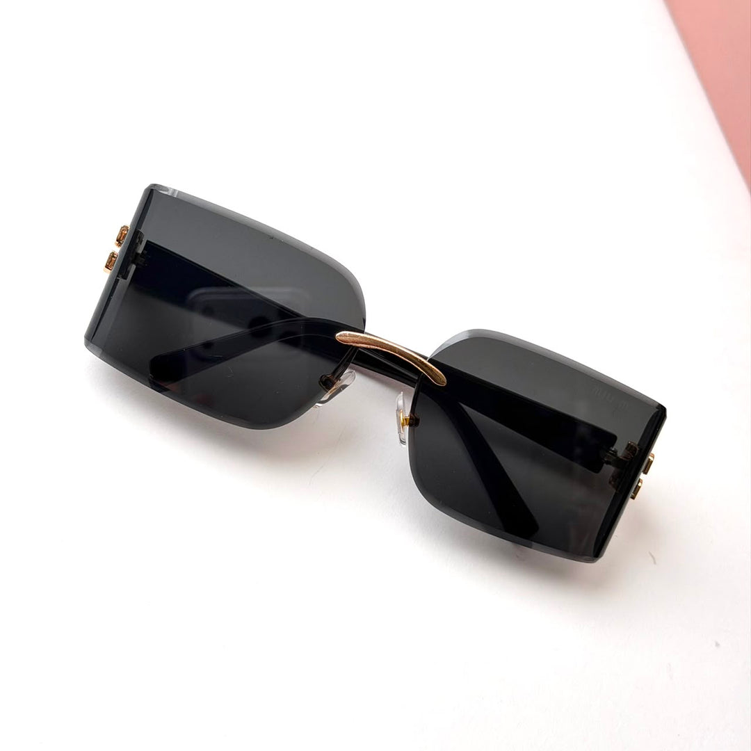Miu Miu Rimless Rectangular – Black Smoke