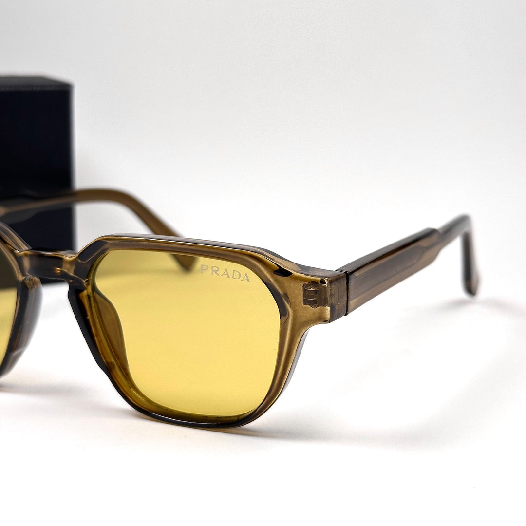 PRADA Symbole Square – Transparent Brown Yellow