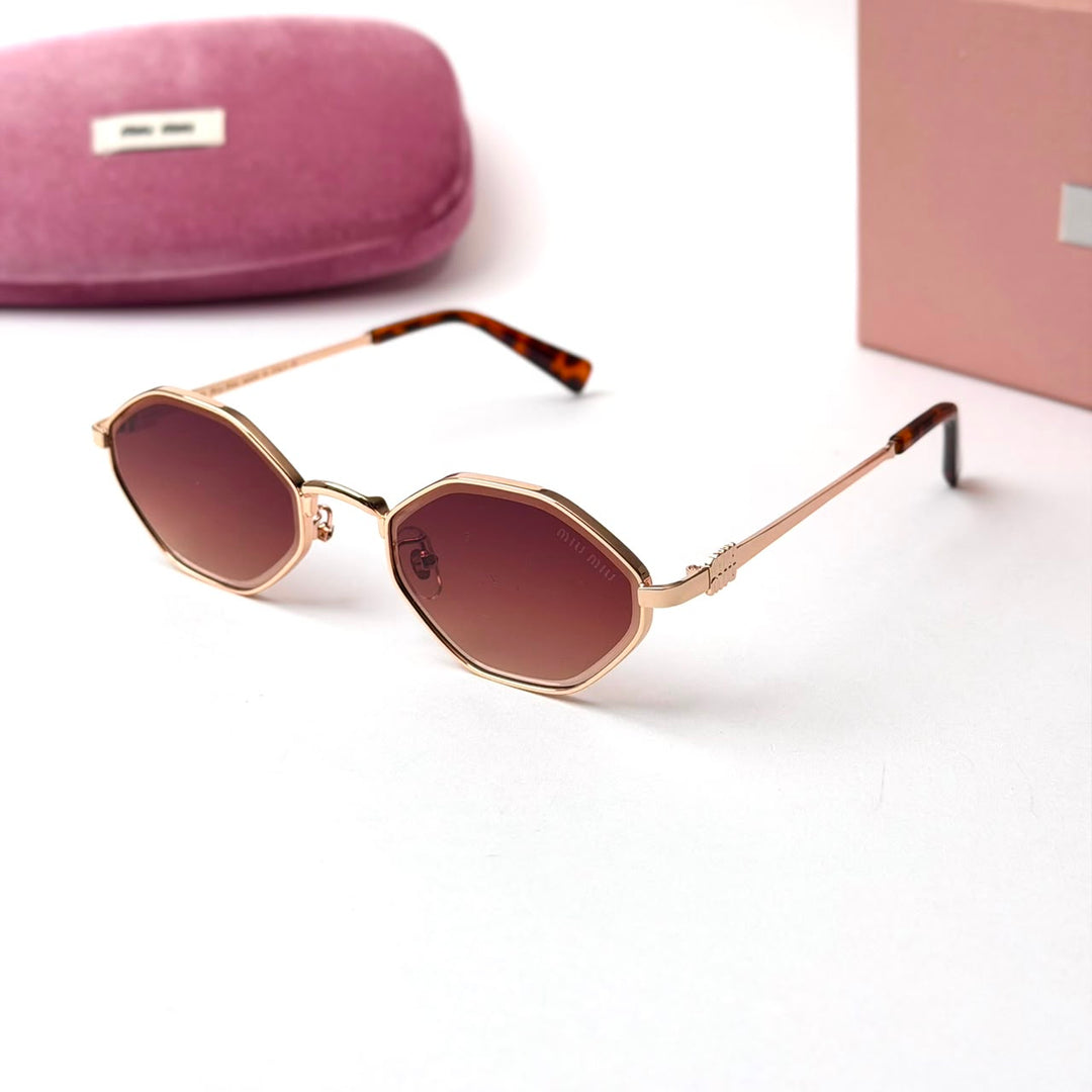 Miu Miu MU 173AV Polygonal – Rose Gold Burgundy