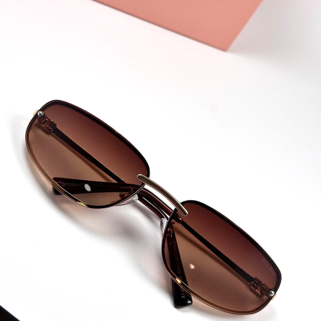 Miu Miu Slim Rectangle – Rose Gold Brown Gradient
